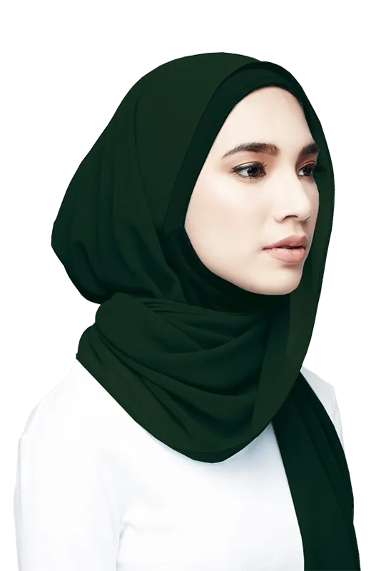 Azra Semi Instant Scarf in Emerald Green