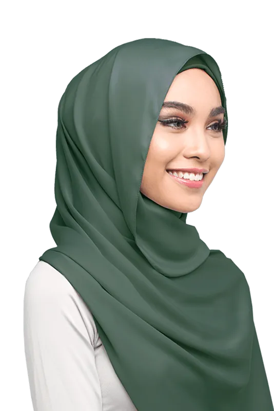 Zayda Semi Instant Scarf in Rosemary Green
