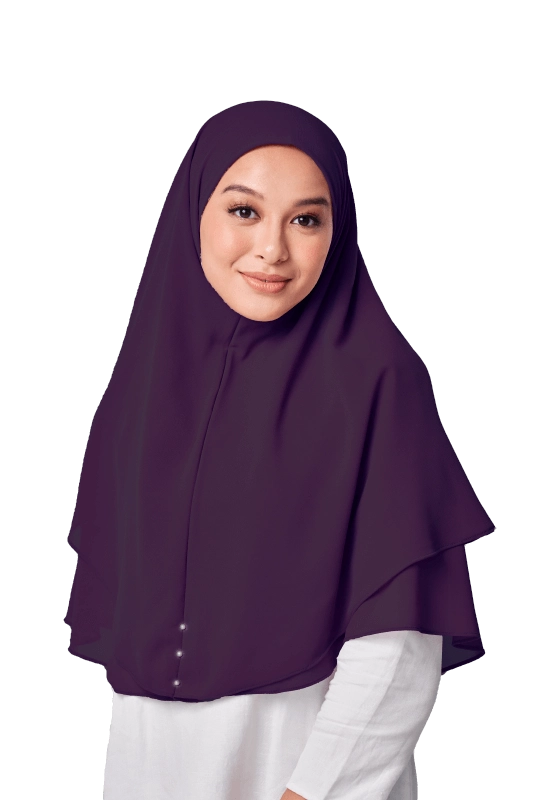 Hayyan Khimar in Dark Purple