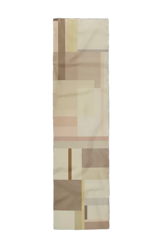 Tetris Printed Scarf in Beige