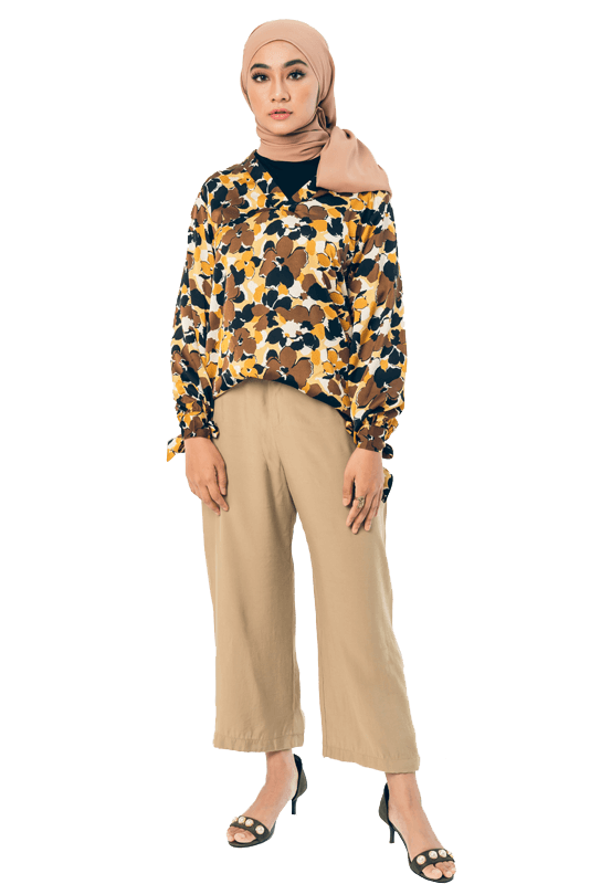 Floral Top Mollie in Mustard