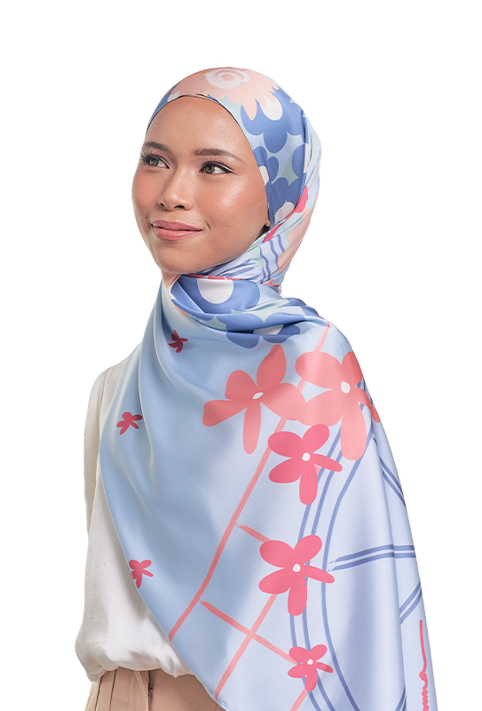 Hadiqa Printed Scarf in Cloud