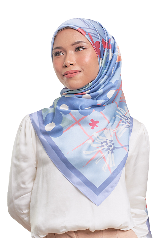 Hadiqa Printed Square in Cloud