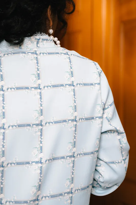 Dhosai Printed Kurung In Blue
