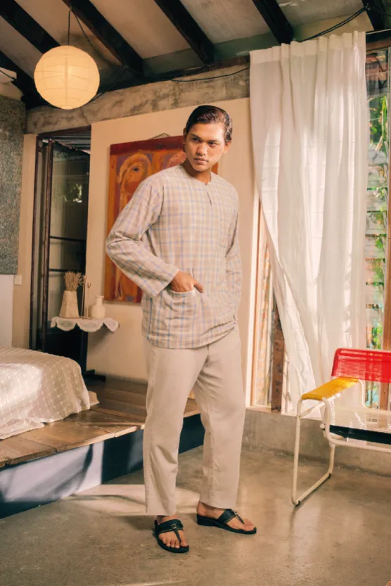 Kurta Arjuna in Beige