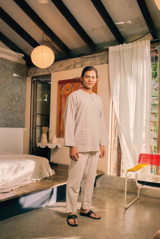 Kurta Arjuna in Beige