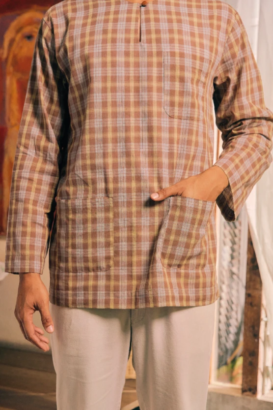Kurta Arjuna in Brown