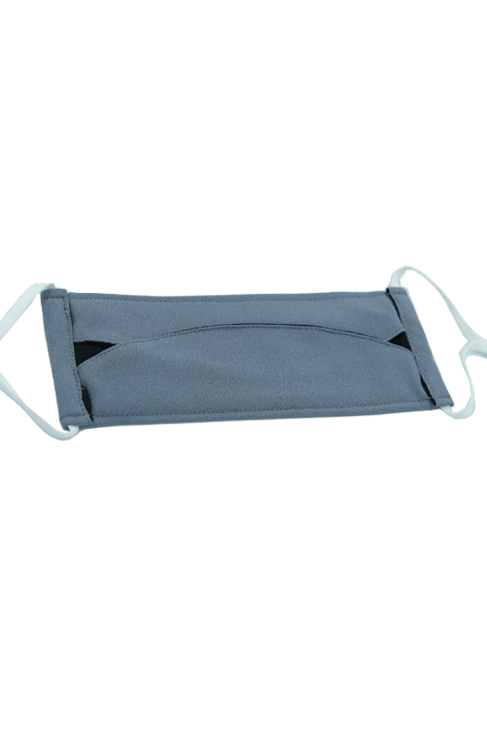 Origami Face Mask Crepe Ear Loop in Pigeon Grey