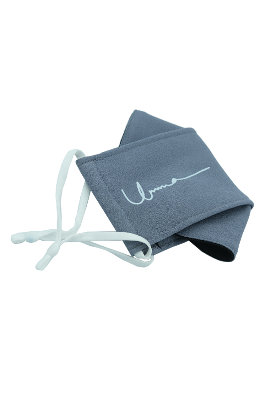 Origami Face Mask Crepe Ear Loop in Pigeon Grey