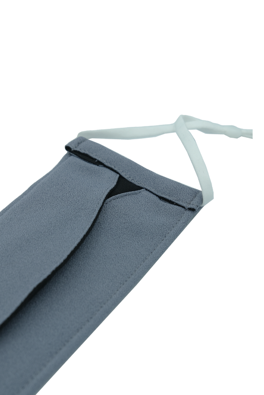 Origami Face Mask Crepe Ear Loop in Pigeon Grey