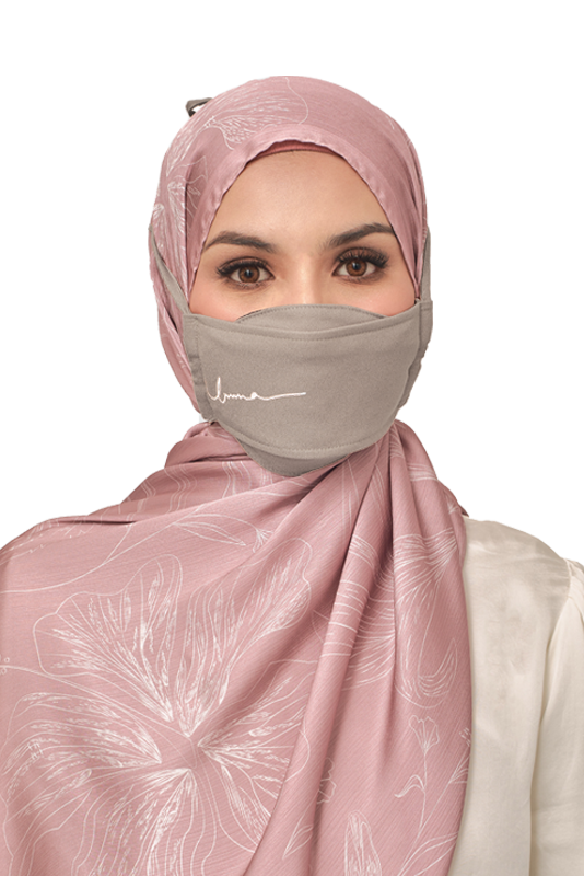 Origami Face Mask Crepe String Extension in Taupe Beige