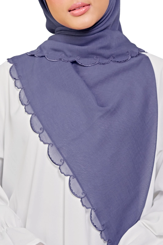 Sulam Teja Cotton Voile Square in Ash Blue