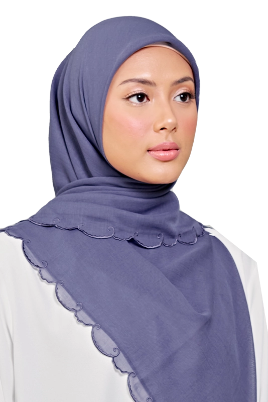 Sulam Teja Cotton Voile Square in Ash Blue