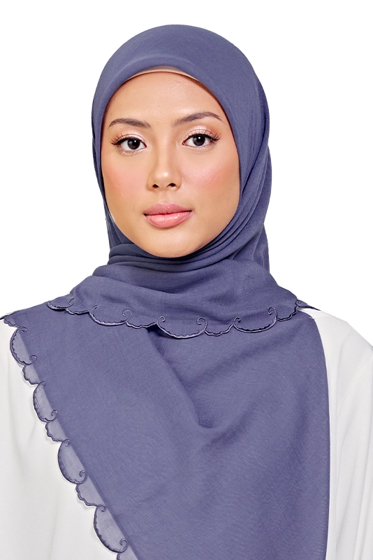 Sulam Teja Cotton Voile Square in Ash Blue