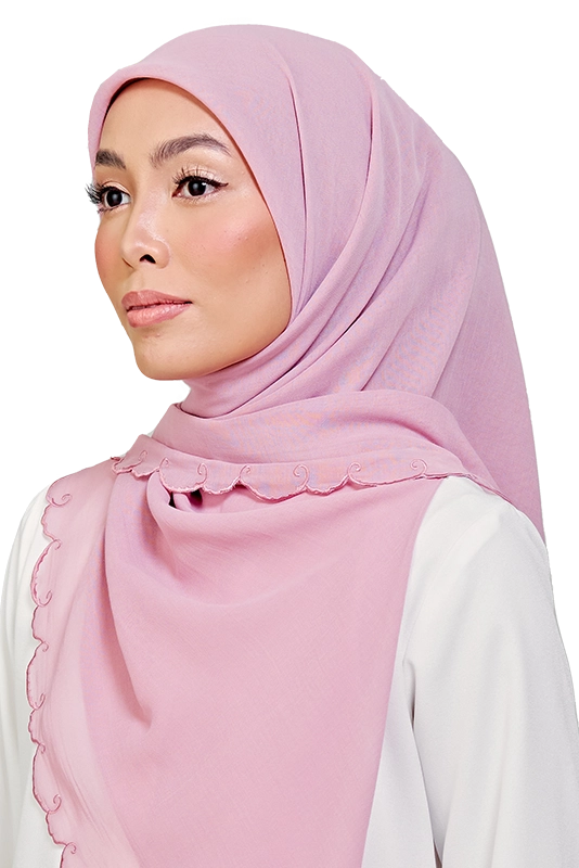 Sulam Teja Cotton Voile Square in Rose Pink