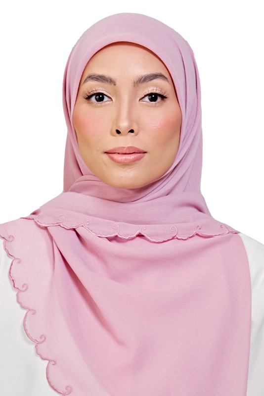 Sulam Teja Cotton Voile Square in Rose Pink