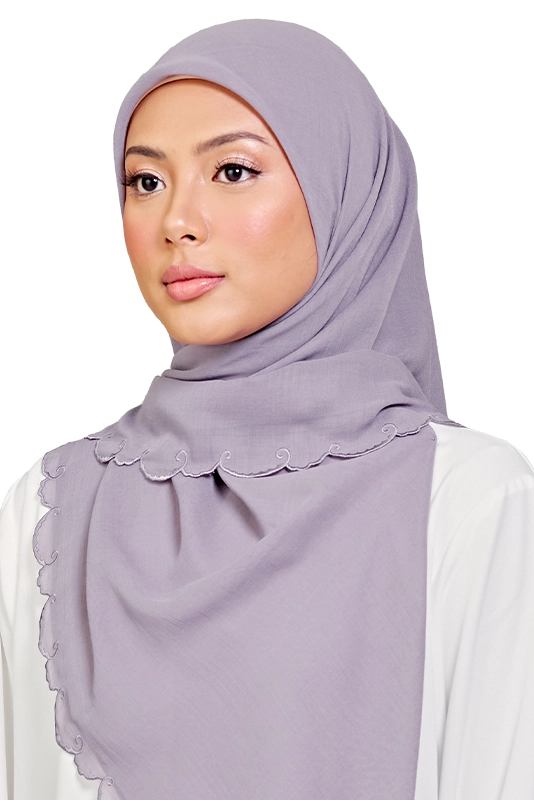 Sulam Teja Cotton Voile Square in Slab Grey