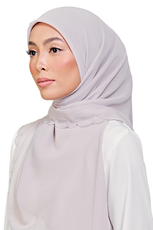 Sulam Teja Cotton Voile Square in Smokey Taupe