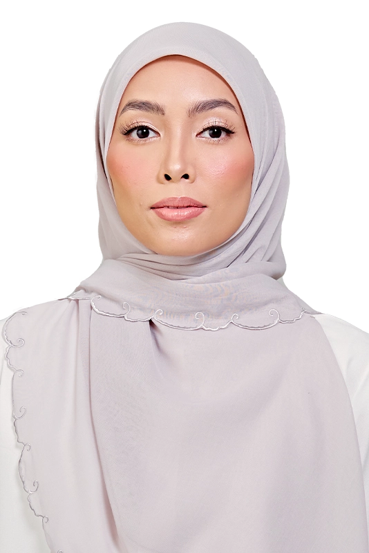 Sulam Teja Cotton Voile Square in Smokey Taupe