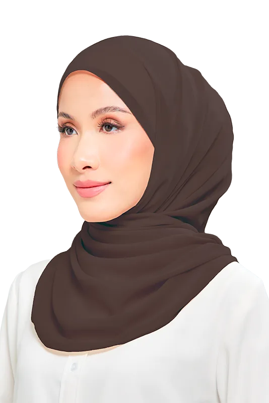 Kalsom Light Chiffon Scarf in Chicory Brown