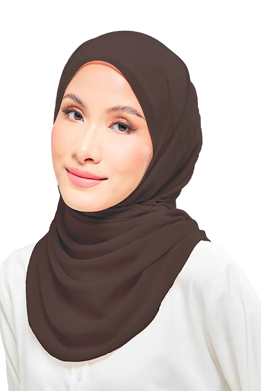 Kalsom Light Chiffon Scarf in Chicory Brown