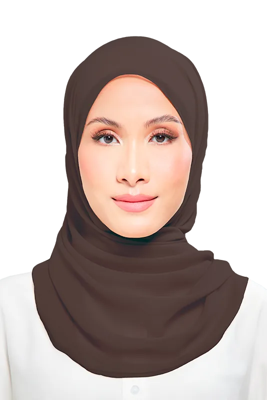 Kalsom Light Chiffon Scarf in Chicory Brown