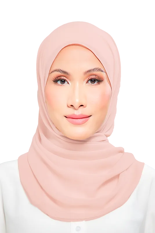 Kalsom Light Chiffon Scarf in Flora Pink