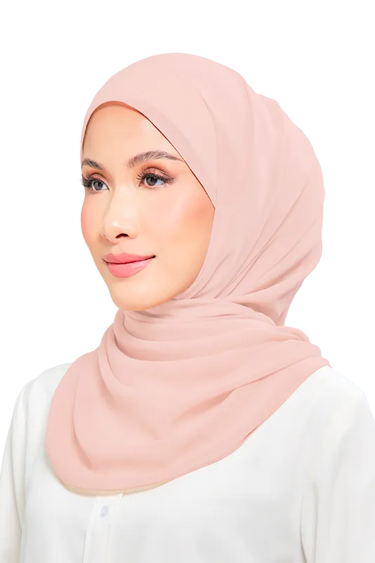 Kalsom Light Chiffon Scarf in Flora Pink