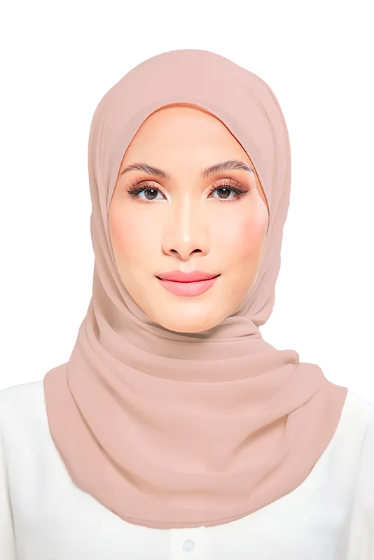Kalsom Light Chiffon Scarf in Kashmiri Pink
