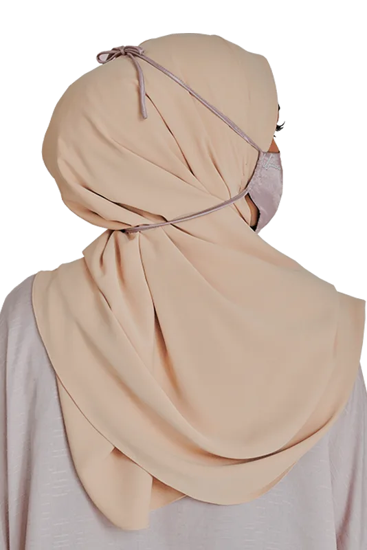 Satin Face Mask with Ear Loop in Periwinkle Purple