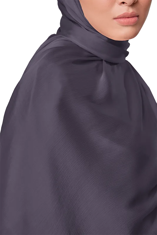 Maya Crinkle Satin Scarf in Dried Lavender