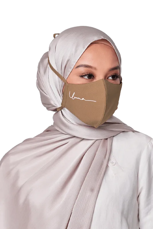 Crepe Face Mask with String Extension in Moss