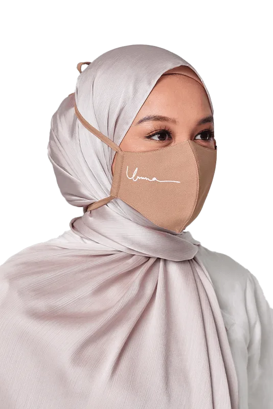 Crepe Face Mask with String Extension in Peachy Peach