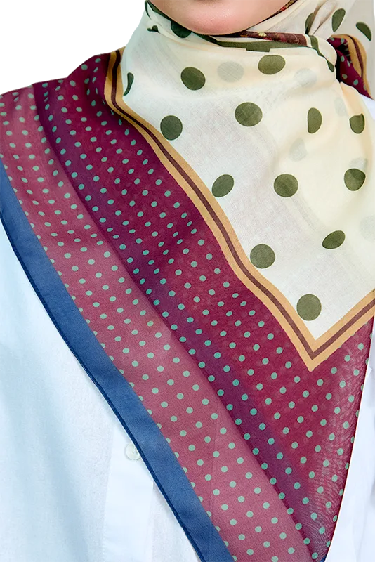 Petals and Polkas Printed Square in Plum Cheesecake