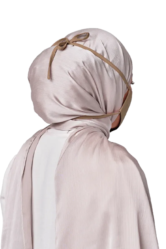 Crepe Face Mask with String Extension in Moss