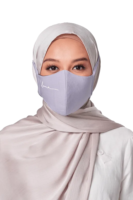 Crepe Face Mask with String Extension in Concorde Grape