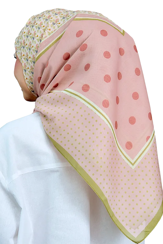 Petals and Polkas Printed Square In Pink Strawberrytart