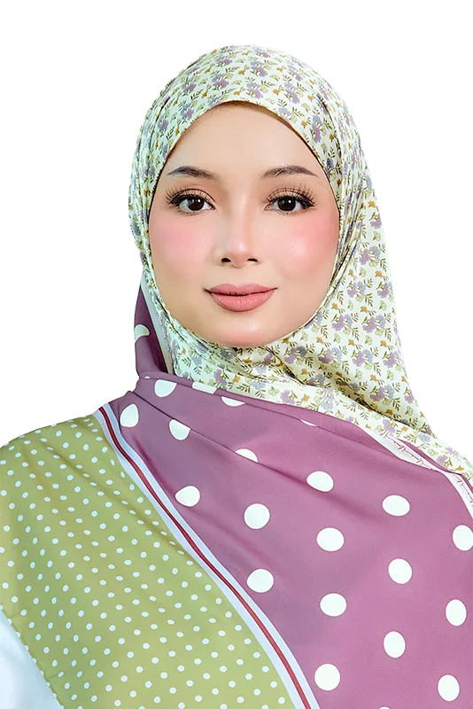 Petals and Polkas Printed Shawl in Green Ubematcha