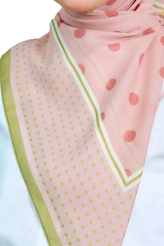 Petals and Polkas Printed Square In Pink Strawberrytart