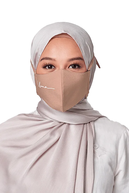 Crepe Face Mask with String Extension in Peachy Peach