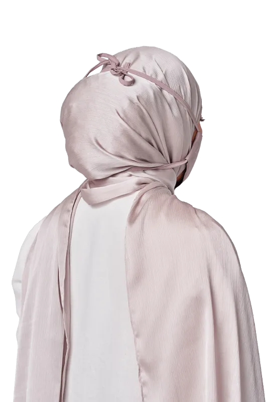Crepe Face Mask with String Extension in Smoke Lilac