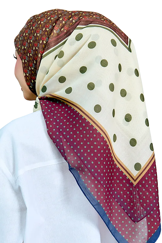 Petals and Polkas Printed Square in Plum Cheesecake