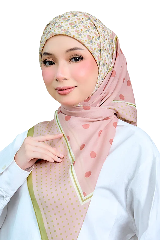 Petals and Polkas Printed Square In Pink Strawberrytart